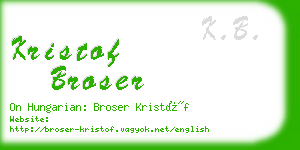 kristof broser business card